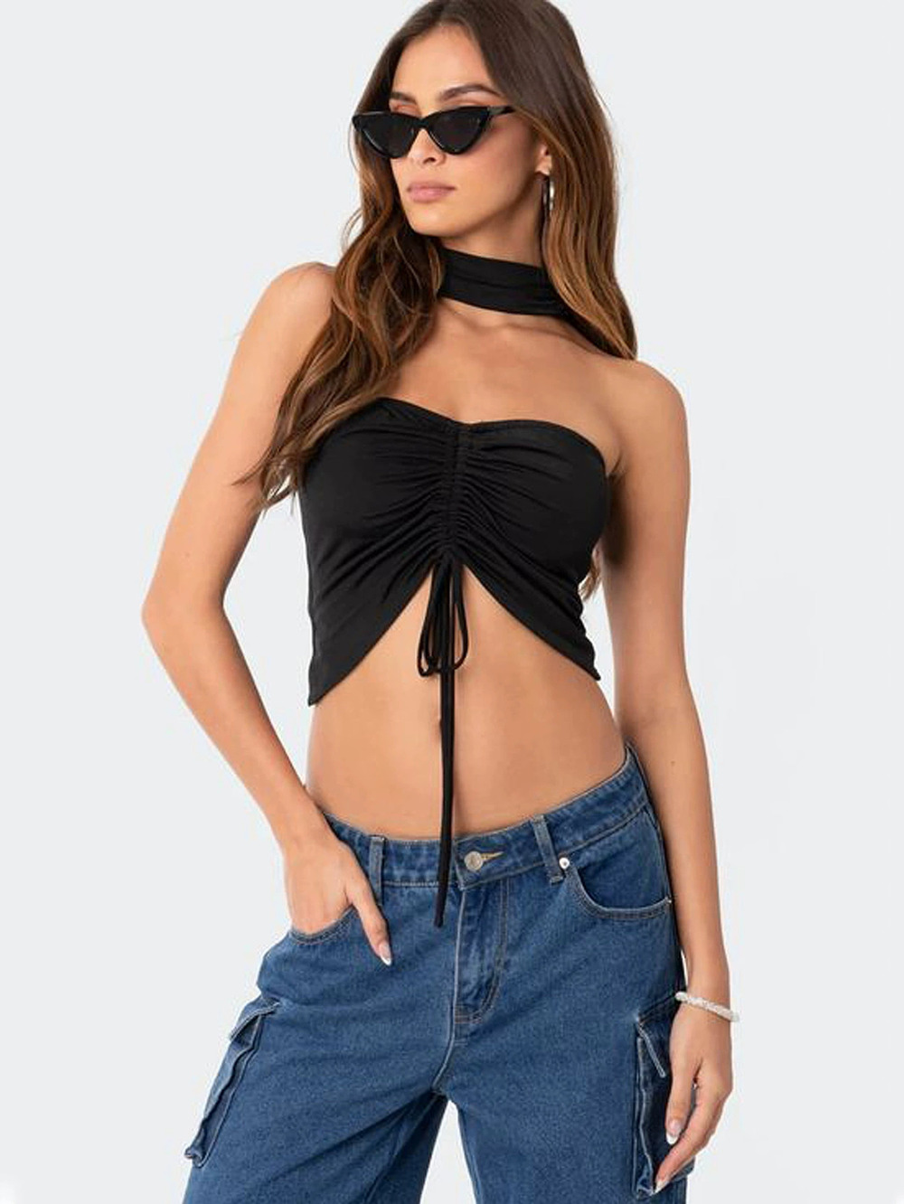 ZARA Fall Winter Unique Design Sexy Strapless Vest Top